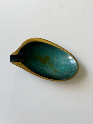 Small Pal Bell Brass Scallop Gold And Midnight Teal Catchall