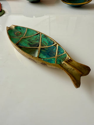 Pepe Mendoza Malachite Fish Ashtray, Mexico