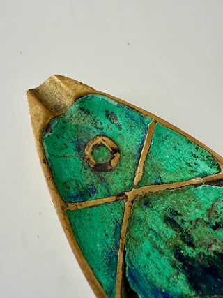 Pepe Mendoza Malachite Fish Ashtray, Mexico