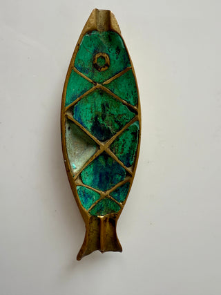 Pepe Mendoza Malachite Fish Ashtray, Mexico