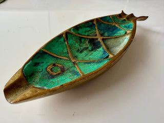 Pepe Mendoza Malachite Fish Ashtray, Mexico