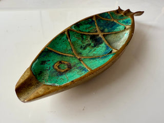 Pepe Mendoza Malachite Fish Ashtray, Mexico