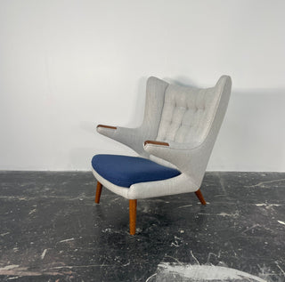 Hans Wegner Papa Bear Chair and Ottoman by AP Stolen circa 1950's