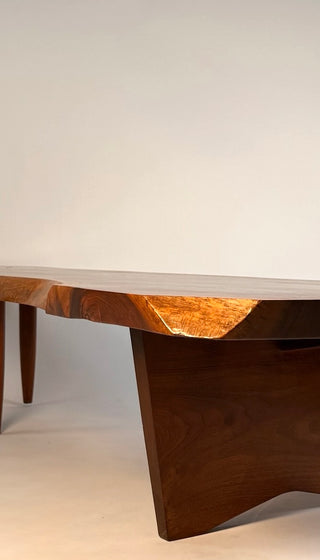 George Nakashima Conoid Coffee Table – English Walnut with Rosewood Butterfly