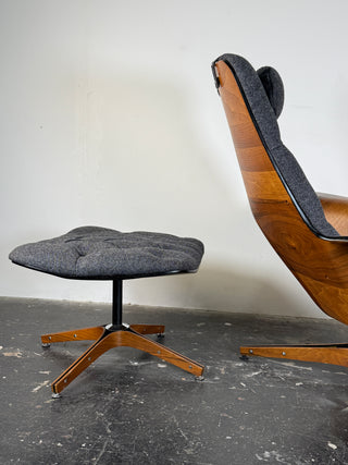 George Mulhauser for Plycraft "Mr. Chair" with Ottoman – Restored Mid-Century Modern Recliner
