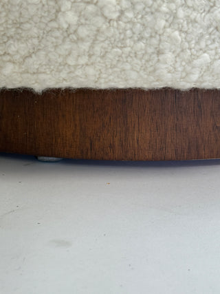 Milo Baughman Swivel Egg Chair for Thayer Coggin – Fresh Vanilla Bouclé & Restored Walnut Base