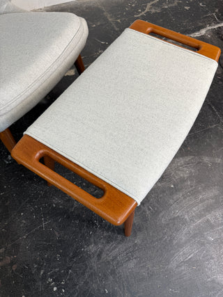 Hans Wegner Papa Bear Chair and Ottoman by AP Stolen circa 1950's