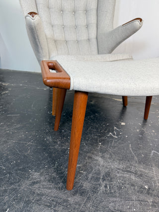 Hans Wegner Papa Bear Chair and Ottoman by AP Stolen circa 1950's