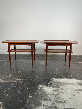 Pair of Poul Jensen Teak Side Tables for Selig