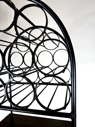 Arthur Umanoff Iron & Rattan Wine Rack with Shelves
