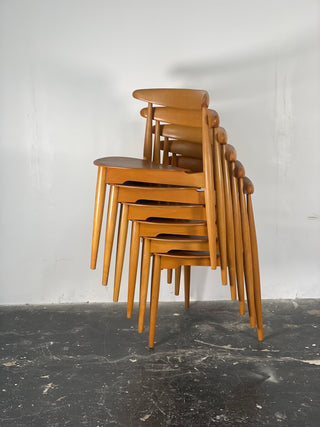 Heart Dining Table and Chairs by Hans Wegner for Fritz Hansen in Beech and Teak