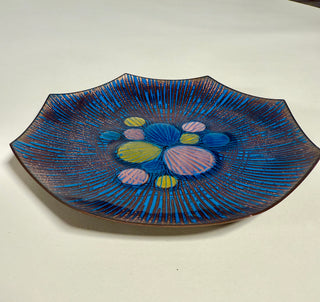 Vintage Annemarie Davidson Enamel Plate – Mid-Century Modern Studio Art on Copper