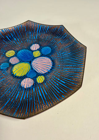 Vintage Annemarie Davidson Enamel Plate – Mid-Century Modern Studio Art on Copper