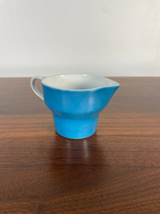 Vintage Set of Paul McCobb by Jackson China Ceramic Sugar Bowl, Milk Pitcher, and Bowl in Blue