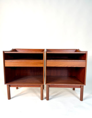 Pair of Solid Teak Nightstands by Peter Hvidt for Søborg Møbelfabrik, Mid Century Nightstands