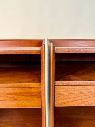 Pair of Solid Teak Nightstands by Peter Hvidt for Søborg Møbelfabrik, Mid Century Nightstands