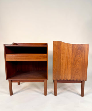 Pair of Solid Teak Nightstands by Peter Hvidt for Søborg Møbelfabrik, Mid Century Nightstands