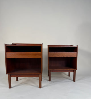 Pair of Solid Teak Nightstands by Peter Hvidt for Søborg Møbelfabrik, Mid Century Nightstands