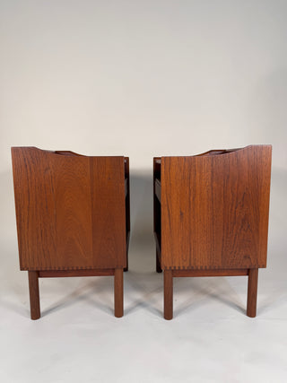 Pair of Solid Teak Nightstands by Peter Hvidt for Søborg Møbelfabrik, Mid Century Nightstands