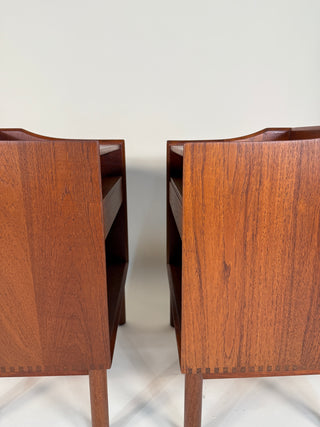 Pair of Solid Teak Nightstands by Peter Hvidt for Søborg Møbelfabrik, Mid Century Nightstands