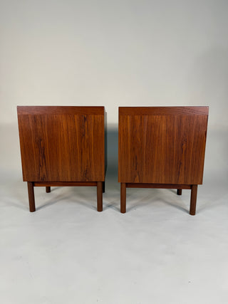 Pair of Solid Teak Nightstands by Peter Hvidt for Søborg Møbelfabrik, Mid Century Nightstands