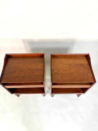 Pair of Solid Teak Nightstands by Peter Hvidt for Søborg Møbelfabrik, Mid Century Nightstands