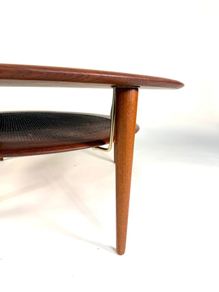 Peter Hvidt and Orla Mølgaard-Nielsen Round Solid Teak Coffee Table  Denmark, 1950s
