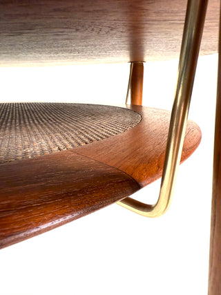 Peter Hvidt and Orla Mølgaard-Nielsen Round Solid Teak Coffee Table  Denmark, 1950s