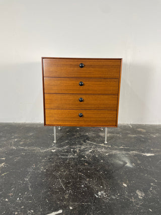 George Nelson Walnut Thin Edge Nightstand for Herman Miller