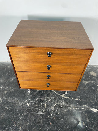 George Nelson Walnut Thin Edge Nightstand for Herman Miller