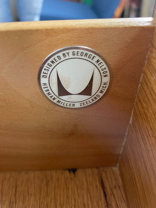 George Nelson Walnut Thin Edge Nightstand for Herman Miller