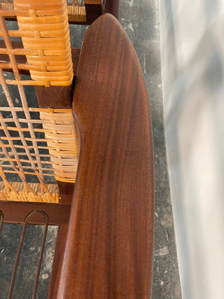 Pair of Hans Olsen Afromosia & Cane Lounge Chairs for Juul Kristensen