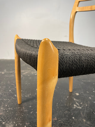 Set of 10 Niels Otto Møller Dining Chairs Model 78 and 62 in Maple & Black Danish Cord