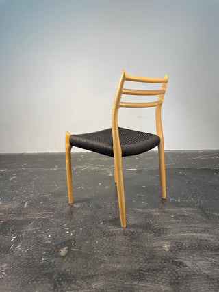 Set of 10 Niels Otto Møller Dining Chairs Model 78 and 62 in Maple & Black Danish Cord