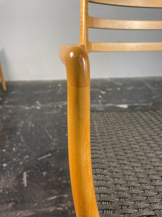 Set of 10 Niels Otto Møller Dining Chairs Model 78 and 62 in Maple & Black Danish Cord