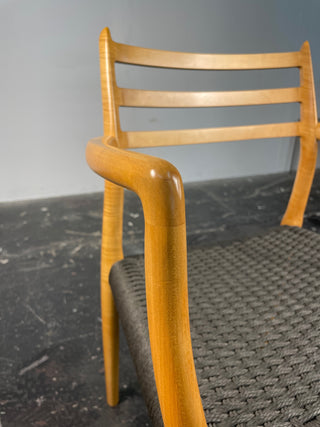 Set of 10 Niels Otto Møller Dining Chairs Model 78 and 62 in Maple & Black Danish Cord