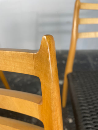 Set of 10 Niels Otto Møller Dining Chairs Model 78 and 62 in Maple & Black Danish Cord