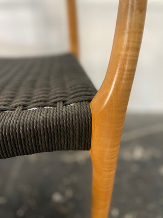 Set of 10 Niels Otto Møller Dining Chairs Model 78 and 62 in Maple & Black Danish Cord