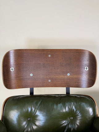 Rare Vintage Eames Lounge Chair & Ottoman 670/671 – 2nd Generation, 1960s | Walnut & Moss Green Leather