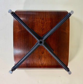 Eames 2nd Generation Ottoman in Rosewood and Black Leather