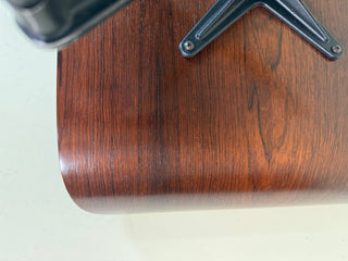 Eames 2nd Generation Ottoman in Rosewood and Black Leather