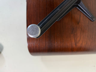 Eames 2nd Generation Ottoman in Rosewood and Black Leather