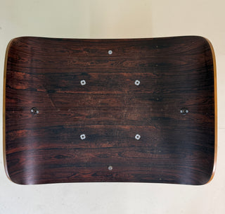 Eames 2nd Generation Ottoman in Rosewood and Black Leather