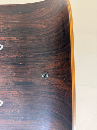 Eames 2nd Generation Ottoman in Rosewood and Black Leather