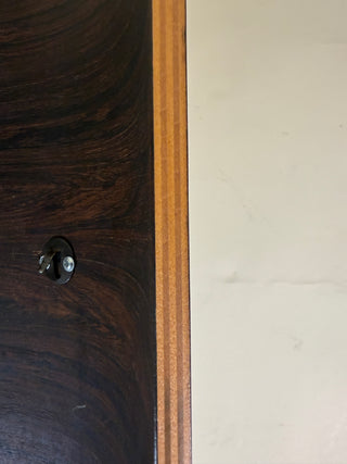 Eames 2nd Generation Ottoman in Rosewood and Black Leather