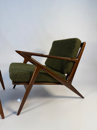 Poul Jensen “Z Chair” with Ottoman, Denmark Circa 1950's
