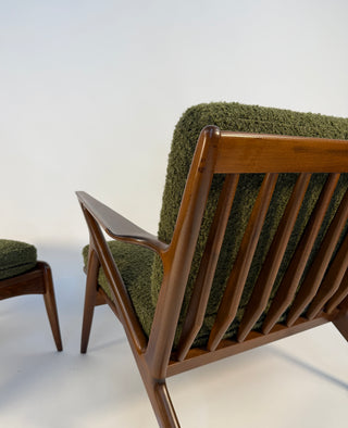 Poul Jensen “Z Chair” with Ottoman, Denmark Circa 1950's