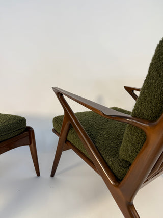 Poul Jensen “Z Chair” with Ottoman, Denmark Circa 1950's