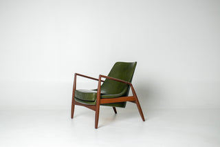 Ib Kofod-Larsen “Sälen” Seal Lounge Chair for OPE, Sweden — Afromosia & Moss Leather