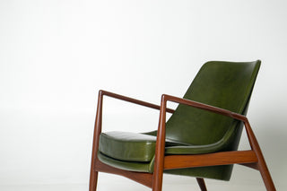 Ib Kofod-Larsen “Sälen” Seal Lounge Chair for OPE, Sweden — Afromosia & Moss Leather